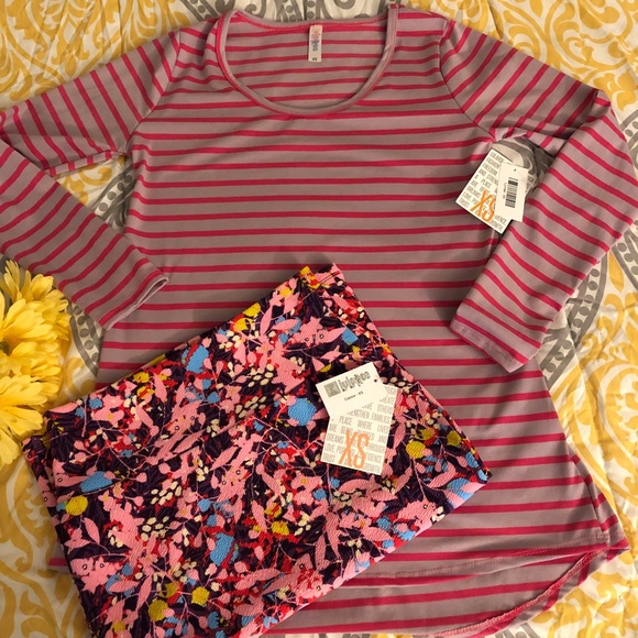 Pink Floral Cassie pencil skirt Lynnae top XS XXS - Picture 3 of 8